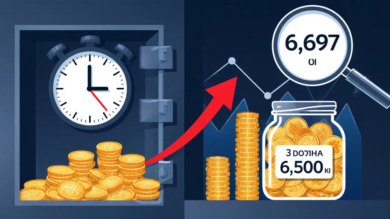 Два банковских сейфа: один с растущей кучей денег из-за капитализации, другой — с ежемесячными выплатами.