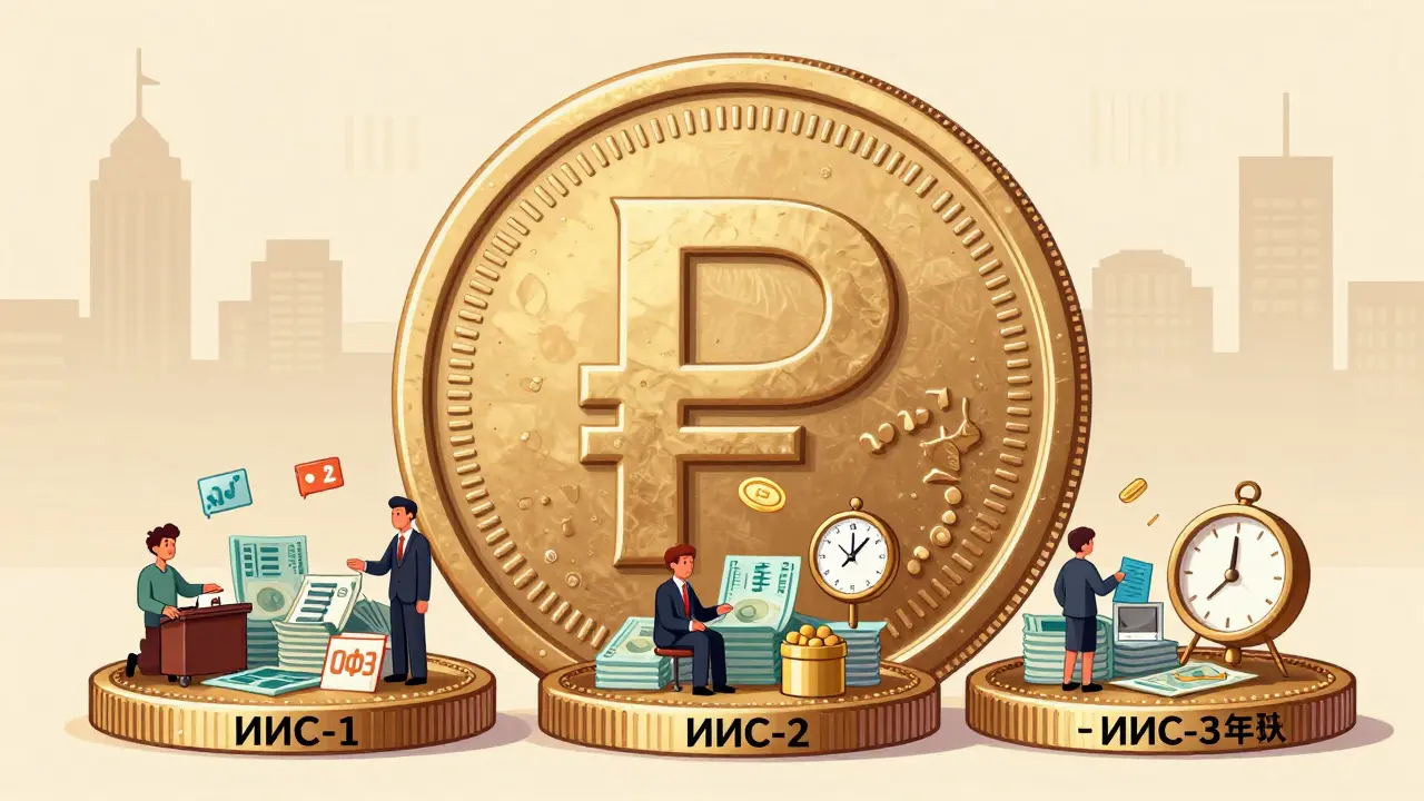 Гигантская рублевая монета с тремя типами ИИС: возврат налогов,免税 доходы, только российские активы.