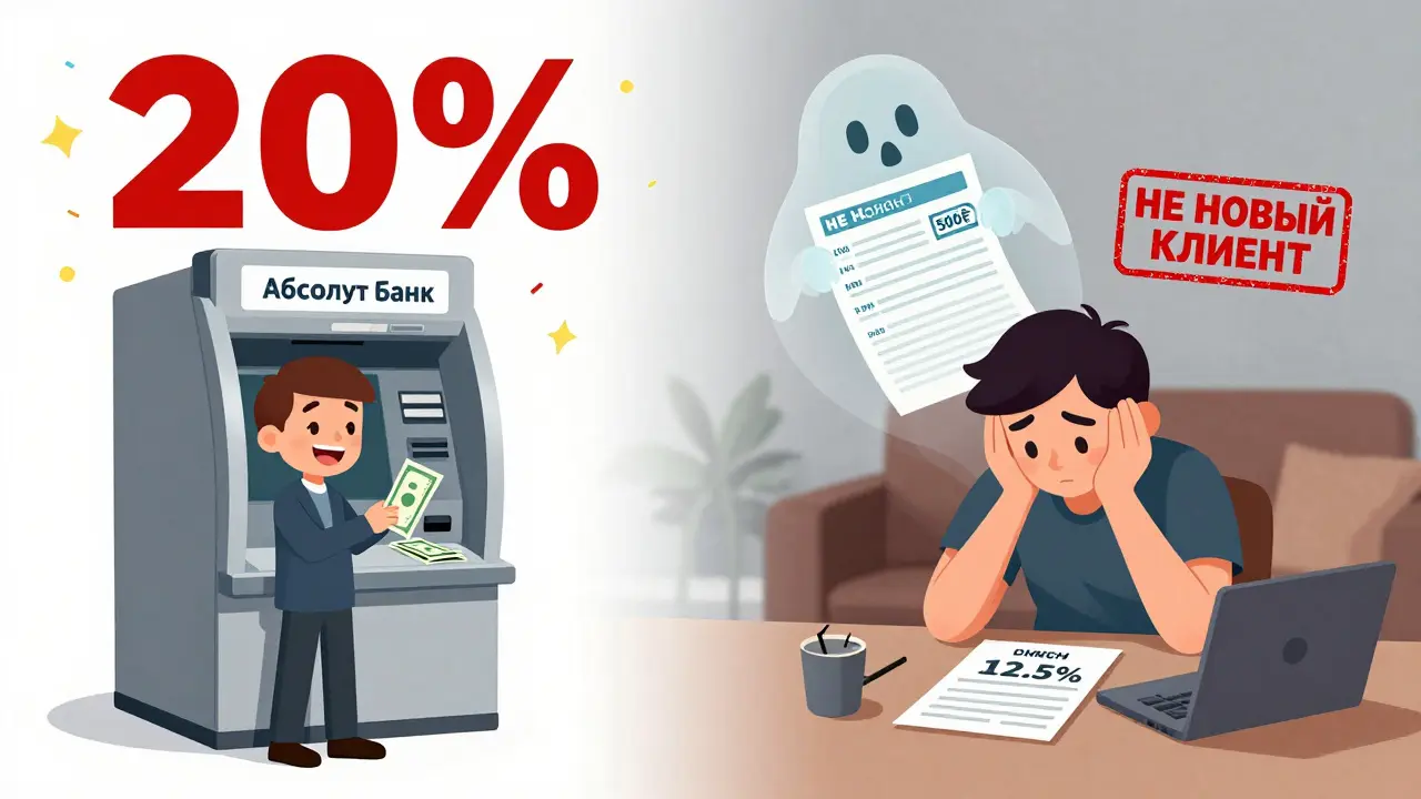 Один человек в двух сценах: сначала радуется высокой ставке, потом удивлён низкой — над ним виден старый счёт с 500₽.