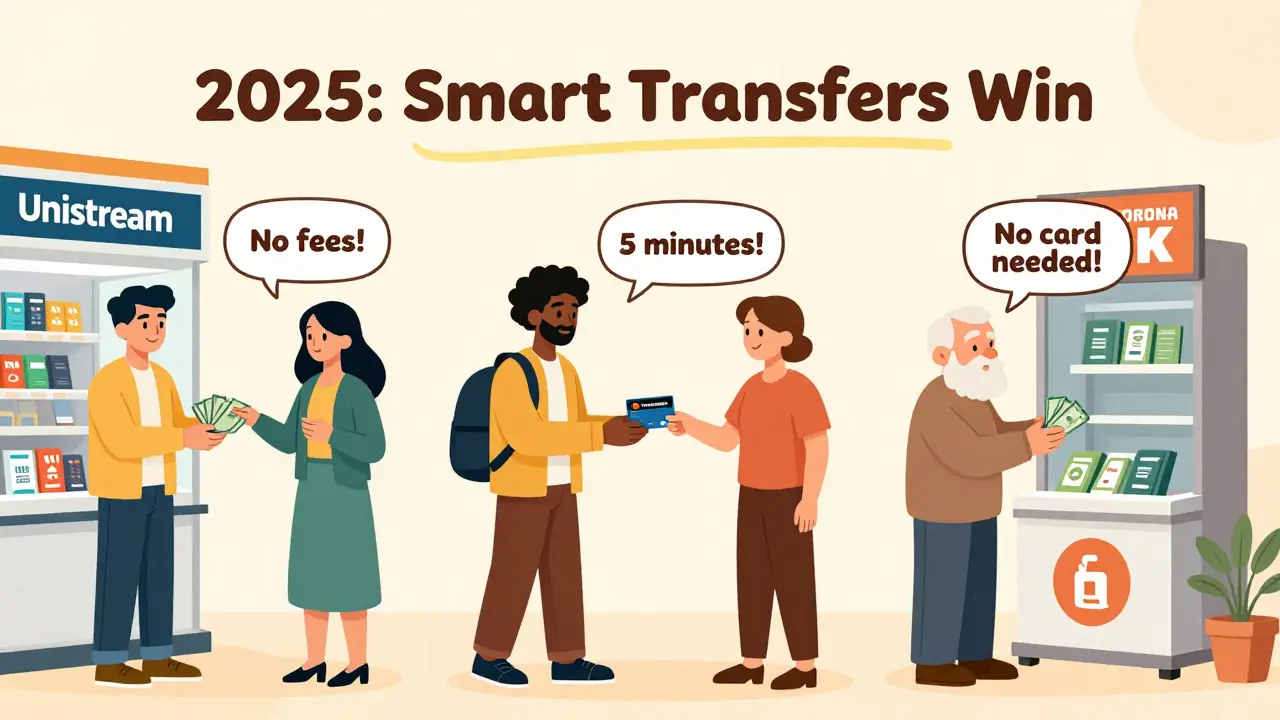 Разные люди получают деньги через Unistream, карту и Золотую Корону — все без комиссий и быстро.