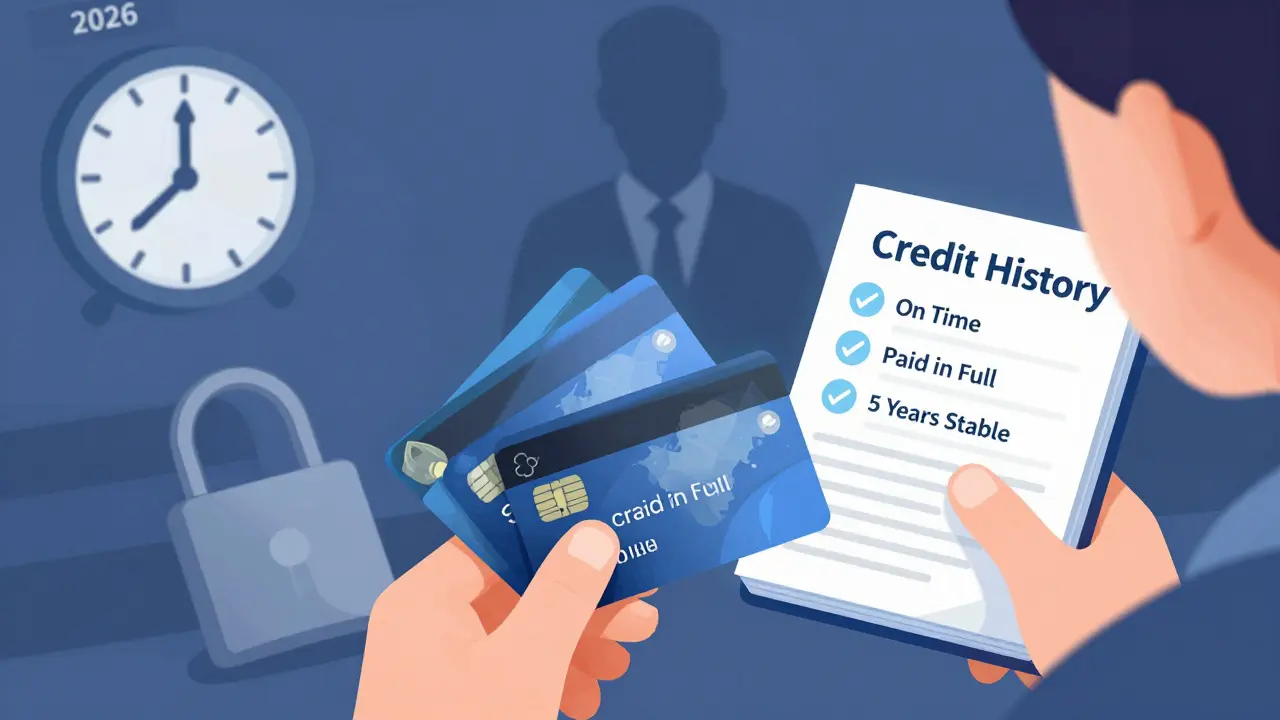 Человек закрывает неиспользуемые кредитные карты, улучшая свою кредитную историю с чистыми записями оплат.
