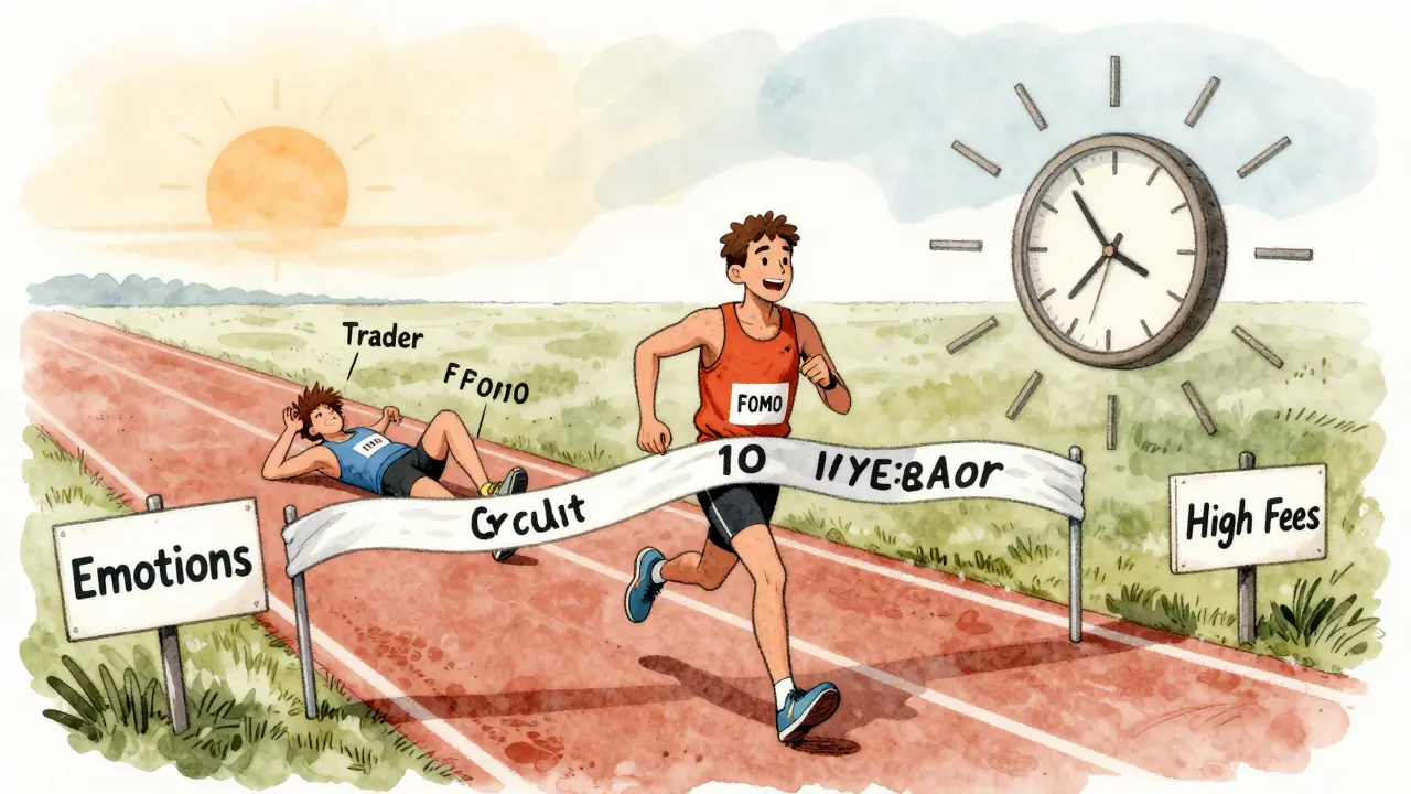 Инвестор бежит марафон к цели через 10 лет, а трейдер падает на короткой дистанции.