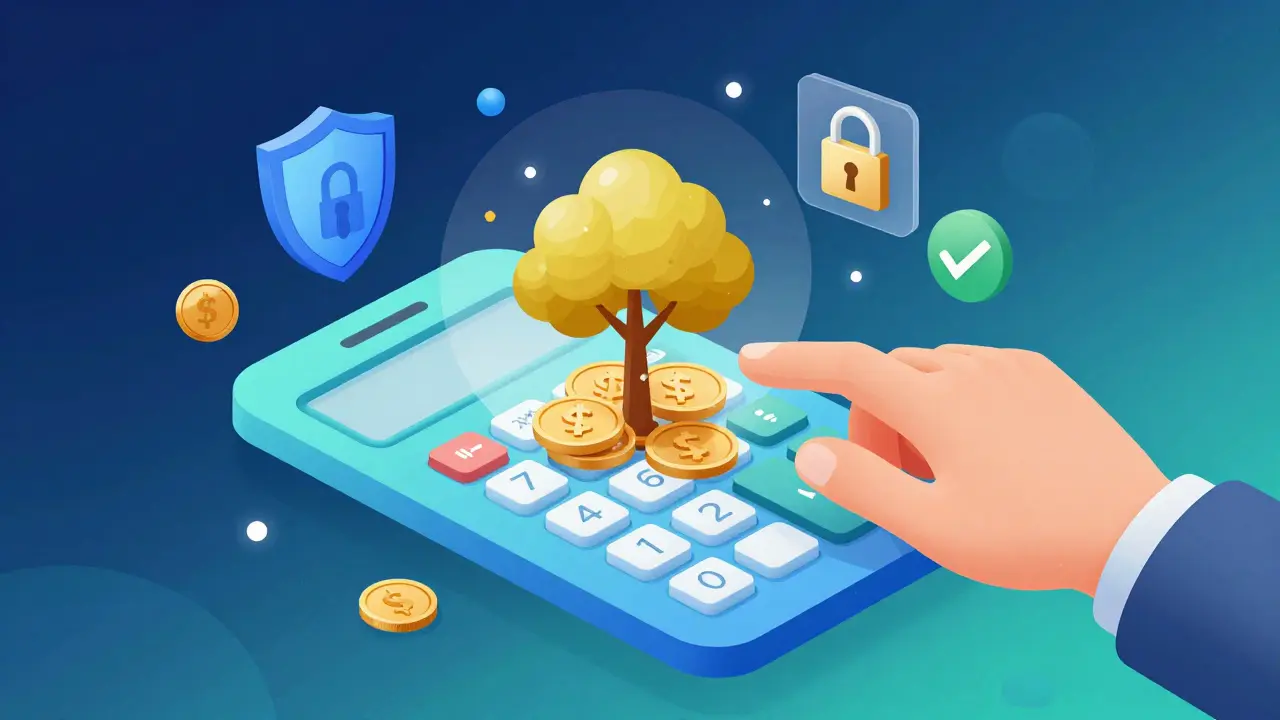 Концепция роста прибыли на вкладе через интерфейс мобильного приложения