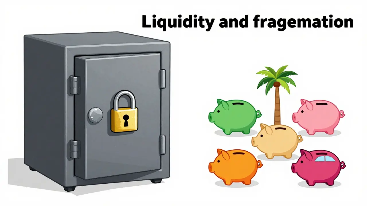 Сравнение одного большого сейфа и нескольких маленьких копилок