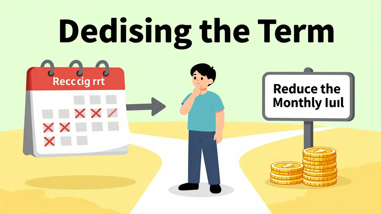 Выбор между сокращением срока ипотеки и уменьшением ежемесячного платежа.