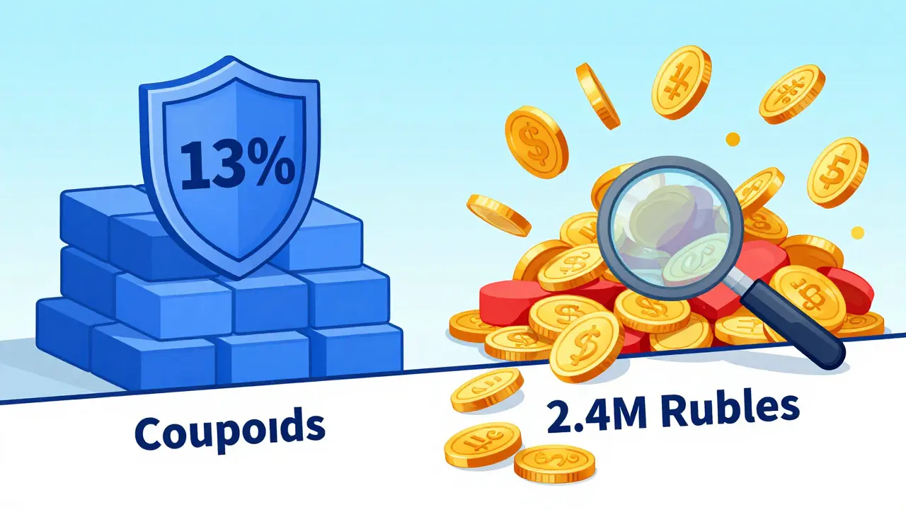 Сравнение налогов на купоны и дивиденды с порогом в 2,4 млн